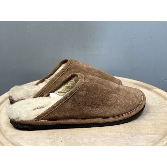 Staheekum Alpine Slipper Mens Size 11 Sherpa Lined Wheat Tan Pig Suede - Picture 3 of 9
